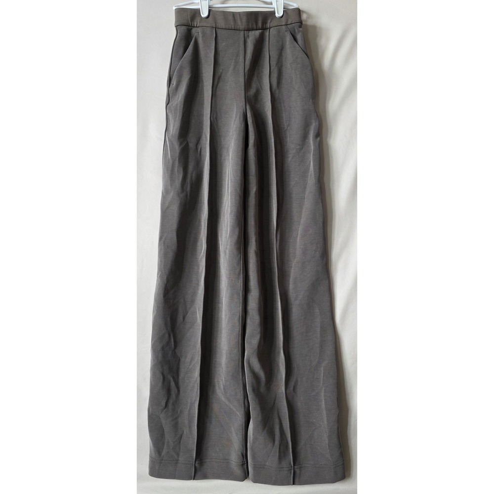 Lululemon Softstreme Pintuck High-Rise Wide-Leg Pants Brown Taupe XXS